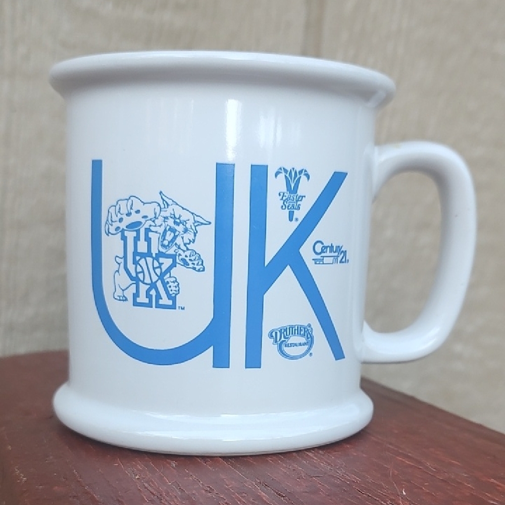 Vintage University of Kentucky White Ceramic Mug, Collector's 1994 banned logo